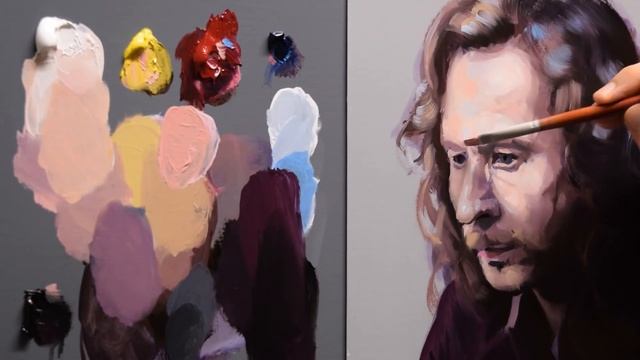 How To MIX Skin Tones With Primary Colors - Oil Portrait - Gary Oldman