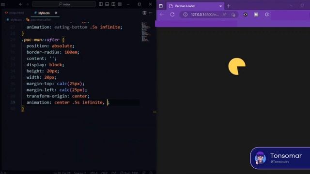 ? Pacman Loader with HTML & CSS ⍩⃝ | Tonsomar смотреть онлайн