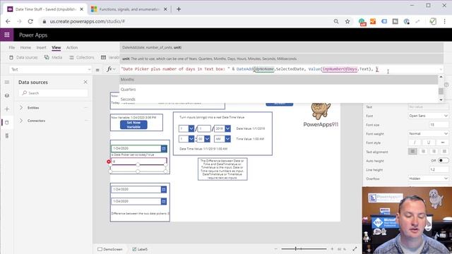 PowerApps Date and Time Functions смотреть онлайн