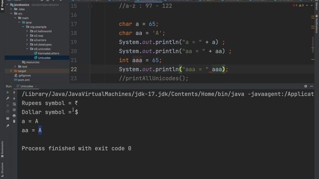06 Unicodes and ASCII codes | Core Java | Murari Walake смотреть онлайн