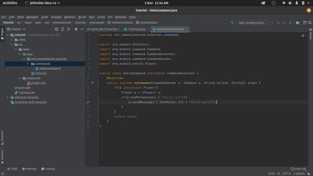 Minecraft Spigot Coding Part 2 | Creating a simple hello world command смотреть онлайн