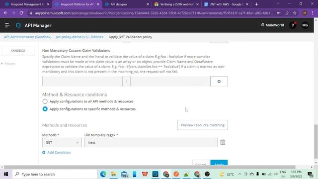 Mule 4 | JWT Validation Policy Using AWS | API Manager смотреть онлайн