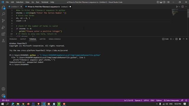 Python Program to Print the Fibonacci sequence | Python Source code смотреть онлайн