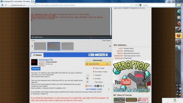 My minecraft mod maker's first version is released! Download in description!