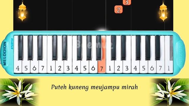 Pianika Tutorial Lambat | Bungong Jeumpa | Lirik