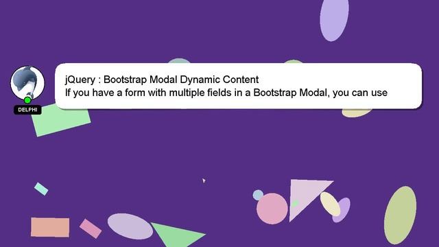 jQuery : Bootstrap Modal Dynamic Content смотреть онлайн