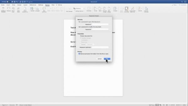 Mac Word -- Document Inspector
