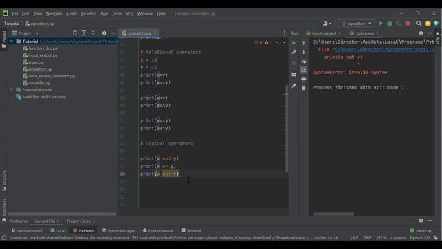 Python Relational, Logical Operators and Bitwise Operators смотреть онлайн