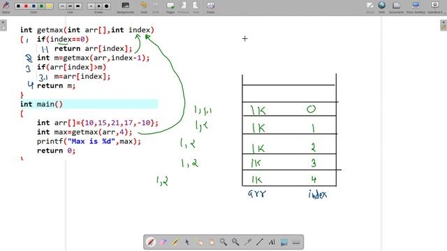 recursion in c | find max in array in hindi смотреть онлайн