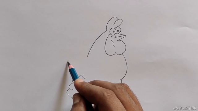 how to draw a rooster step by step | cute drawing hub смотреть онлайн