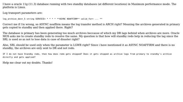 Databases: Query on Standby redo logs - Oracle смотреть онлайн