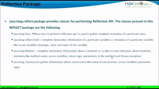 Overview of Reflection API in Java | Uses of Reflection | Online Java Training Videos By H2KInfosys смотреть онлайн
