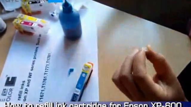 How to refill ink cartridge for Epson XP-600 смотреть онлайн