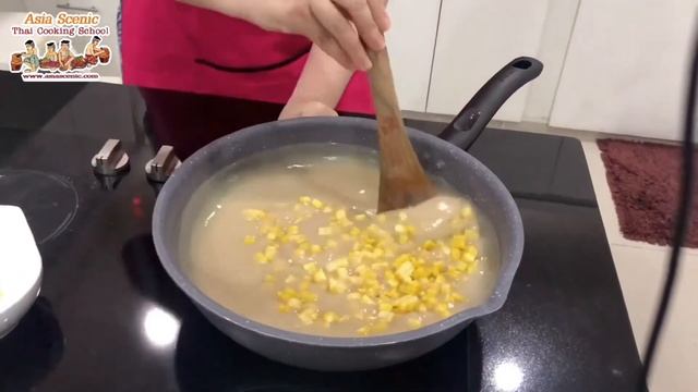 Coconut Pudding With Corn In Pandanus Leaves Baskets |Tagore| Asia Scenic Thai Cooking School