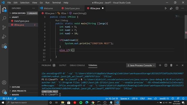 If-Else Statement in Java смотреть онлайн