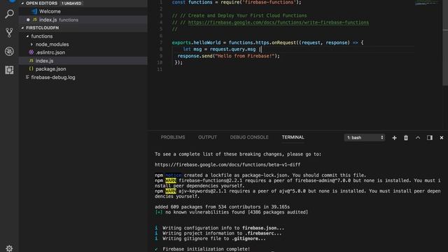 Create your first Google Cloud Functions on a Firebase project смотреть онлайн