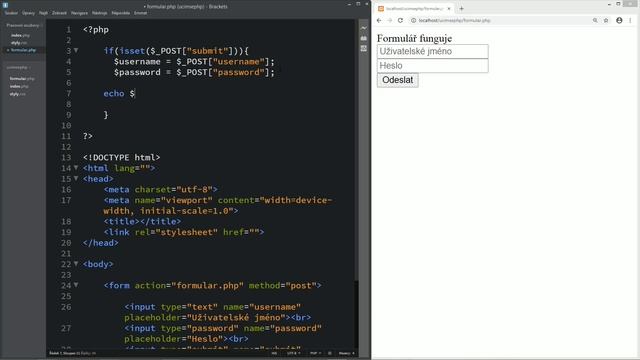 2. PHP a formulář - Načtení a vypsání dat z formuláře смотреть онлайн