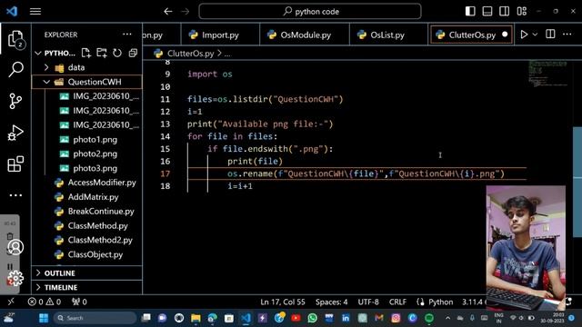 Rename file name using python code || Be Coder 2.0 смотреть онлайн