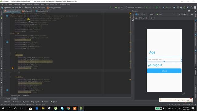 age calculator app in android studio - kotlin - смотреть онлайн