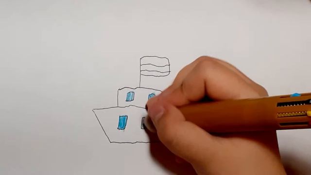 Рисуем с тигрюлей кораблик/простые рисунки для детей/тестируем ручку 10 цветов смотреть онлайн