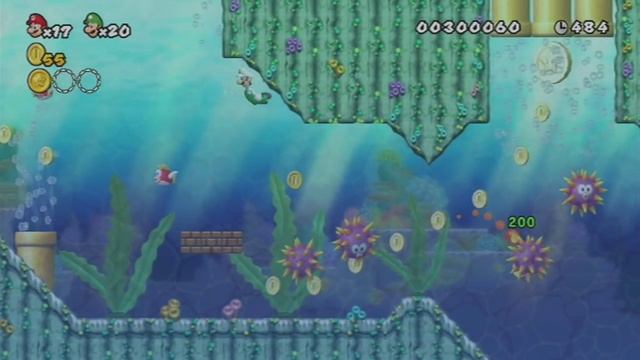 Deluxe Super Mario Bros. Wii - 100% Co-op Walkthrough Part 2 смотреть онлайн