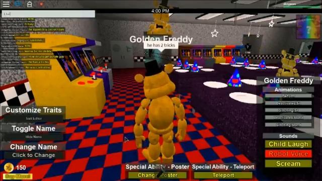 roblox The Pizzeria Roleplay Remastered golden freddy showcase смотреть онлайн