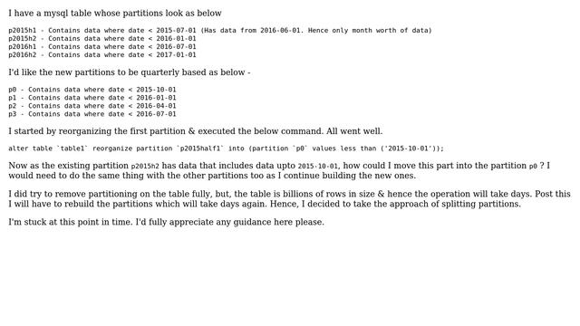 Databases: MySQL - Move data between partitions aka re-partition смотреть онлайн
