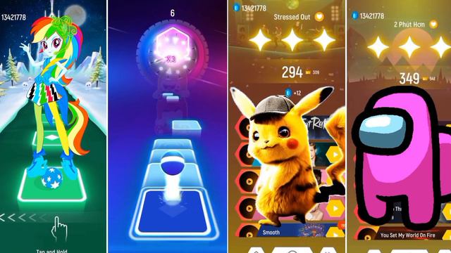 Rainbow Dash vs Oddbods vs Pikachu vs Among Us смотреть онлайн