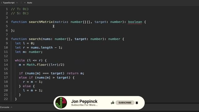 Search a 2D Matrix - Leet Code 74 - TypeScript смотреть онлайн