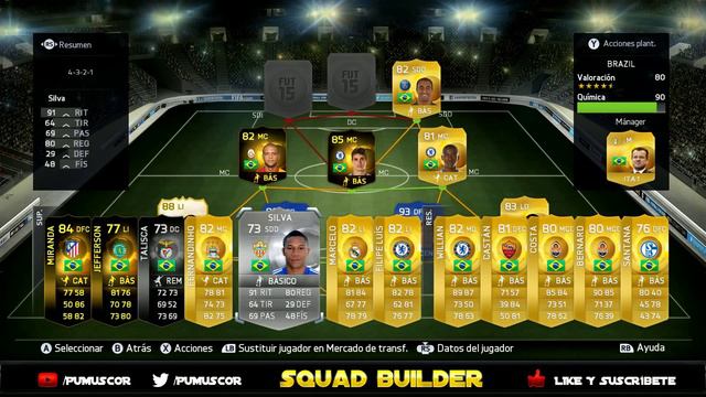FIFA 15 | Ultimate Team | Squad Builder | Brasil TOP | Roberto Carlos y Neymar SIF смотреть онлайн