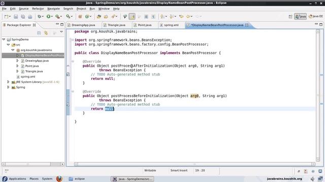 Spring Tutorial 15 Writing a BeanPostProcessor смотреть онлайн