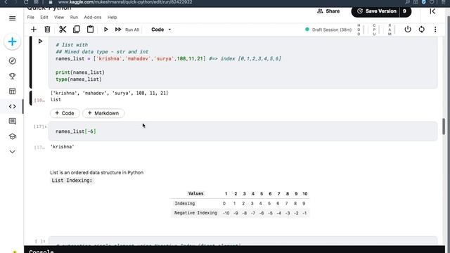 #7 Python For DataScience | List in Python | Indexing @manralai смотреть онлайн