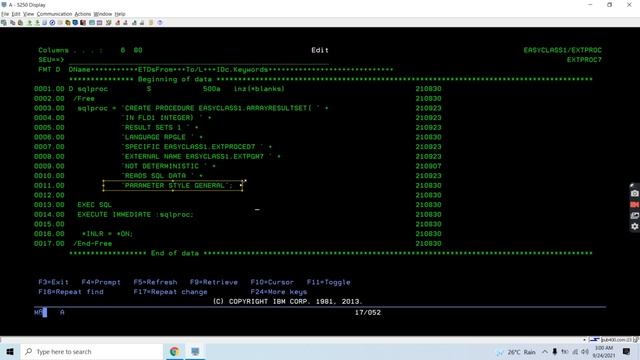 external stored procedures that return array result sets in RPGLE IBM i AS400 смотреть онлайн