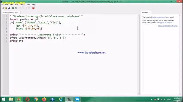 Boolean indexing over dataframe in python pandas смотреть онлайн