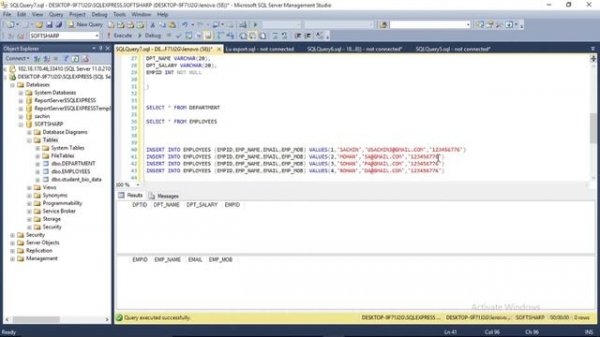 INNER JOIN in SQL Server Management Studio, Sql Server, Sql Tutorial