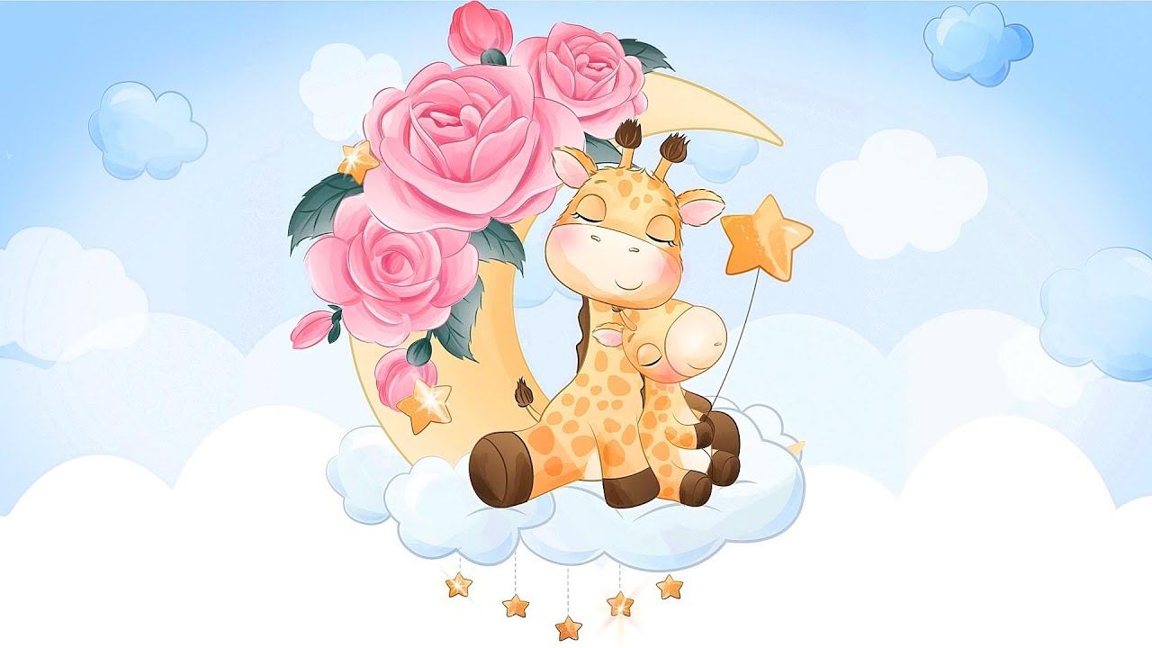 Детский футаж для видеомонтажа небо, счастье, облака. Детский фон для заставки милые животные. смотреть онлайн