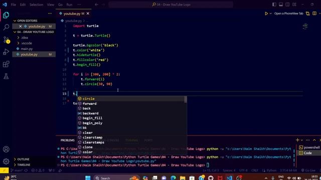 Python Turtle Tutorial: Drawing the YouTube Logo Step-by-Step смотреть онлайн