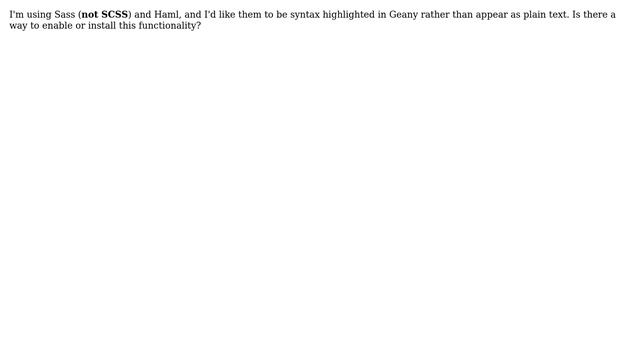 Sass and Haml syntax highlighting in Geany (Ubuntu) смотреть онлайн