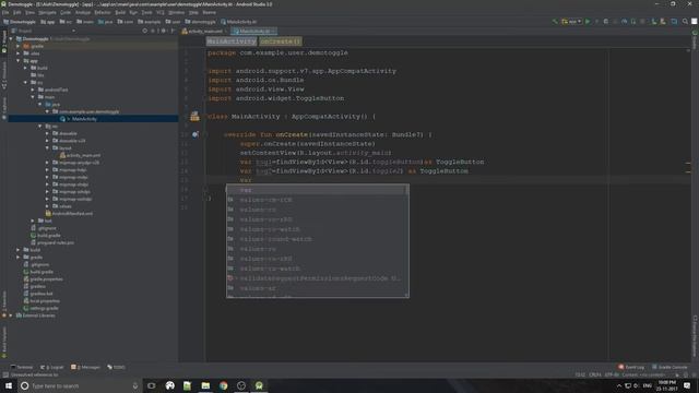 Working with toggle button Kotlin смотреть онлайн