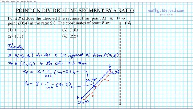Find Coordinates of Point on Line Segment divided by ratio Geometry #22 mathgotserved point p divid смотреть онлайн