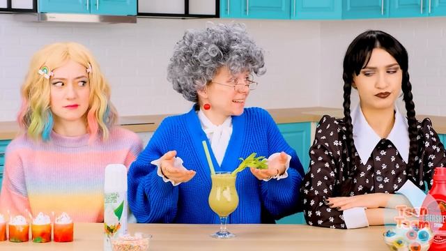 Кулинарный Челлендж: Уэнсдей Против Бабушки | Сумасшедший Челлендж от TeenTeam Challenge смотреть онлайн