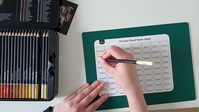 Review Castle Art Supplies 72 Colouring Pencils Set | Tester Sheet for Beginners | Swatching смотреть онлайн
