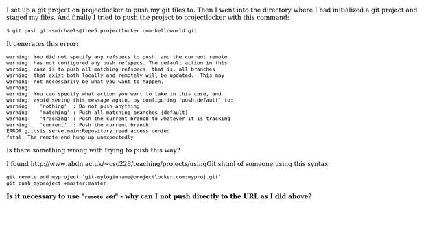 "git push" failed: "You did not specify any refspecs to push" (4 Solutions!!) смотреть онлайн
