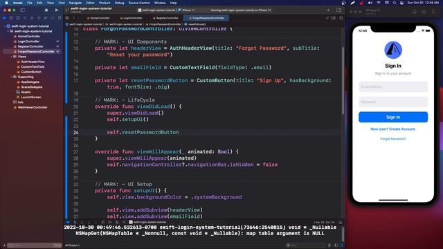 User Login with NodeJS or Firebase: Part 6 - UIKit Swift 5 Xcode смотреть онлайн
