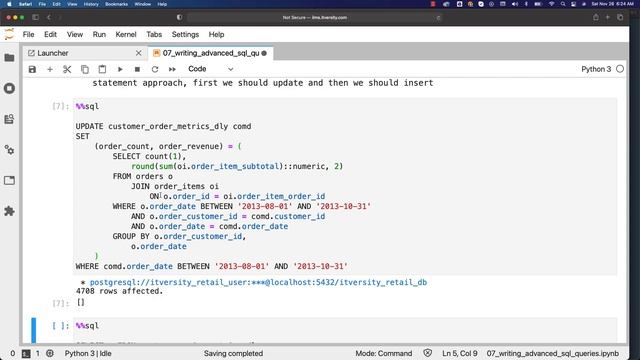 Mastering SQL - Postgresql - Advanced SQL - Merging or Upserting Data смотреть онлайн