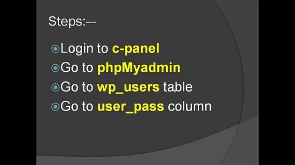 Change Password of WordPress Admin Panel