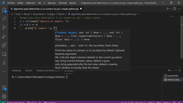 Determinar si un numero es par o impar en Python смотреть онлайн