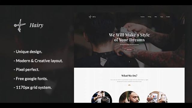 Hairy - Barber Landing PSD Template | Themeforest Website Templates and Themes смотреть онлайн