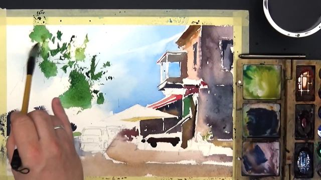 #104 One Does Not Simply Walk Past An Umbrella (Watercolor Cityscape Tutorial) смотреть онлайн