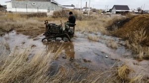 самодельный гусеничный трактор, покатушки